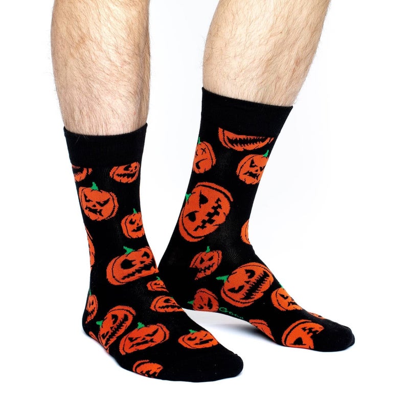 Good Luck Sock Men's Halloween Pumpkins Socks, Adult, Shoe Size 7-12 - Image 2